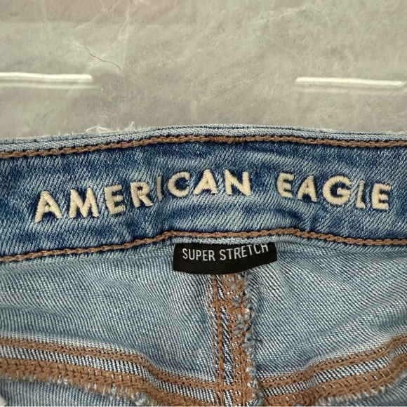 Women’s American Eagle Slim Straight Super Stretch Frayed Hem Jeans Size 00 - Picture 12 of 16